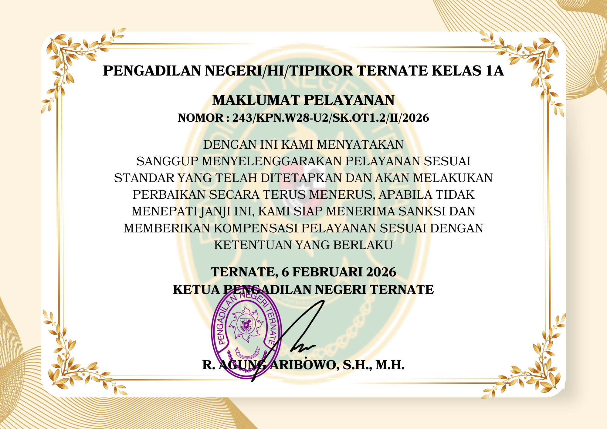 Banner Maklumat Pelayanan